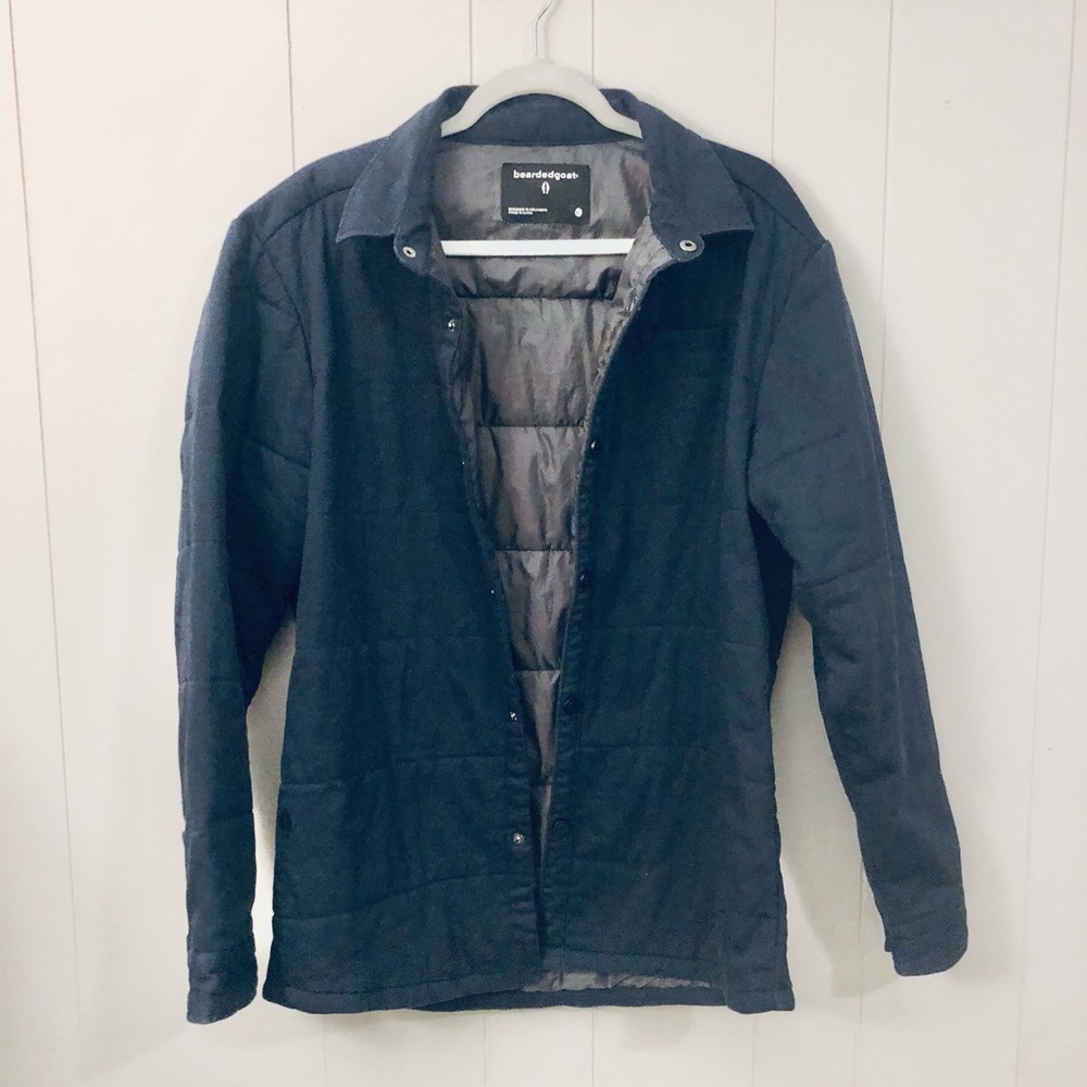 Bearded Goat Jacket Shacket Navy Lightweight Quilted Insulated Water Resistant L